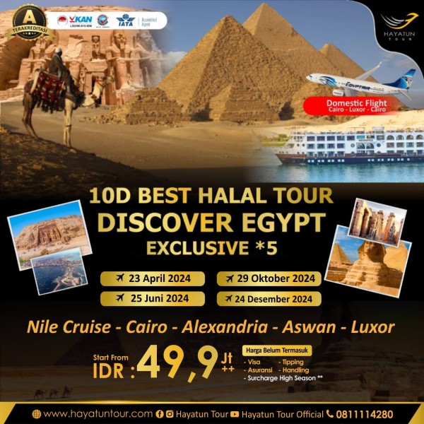 10D Best Halal Tour Discover Egypt Exclusive Bintang 5