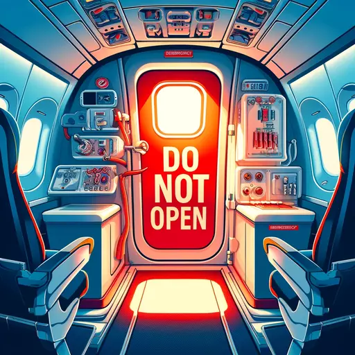 dilarang membuka pintu darurat pesawat