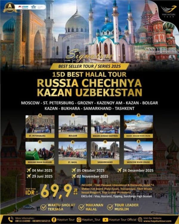 15D Best Halal Tour Russia Chechnya Kazan Uzbekistan1