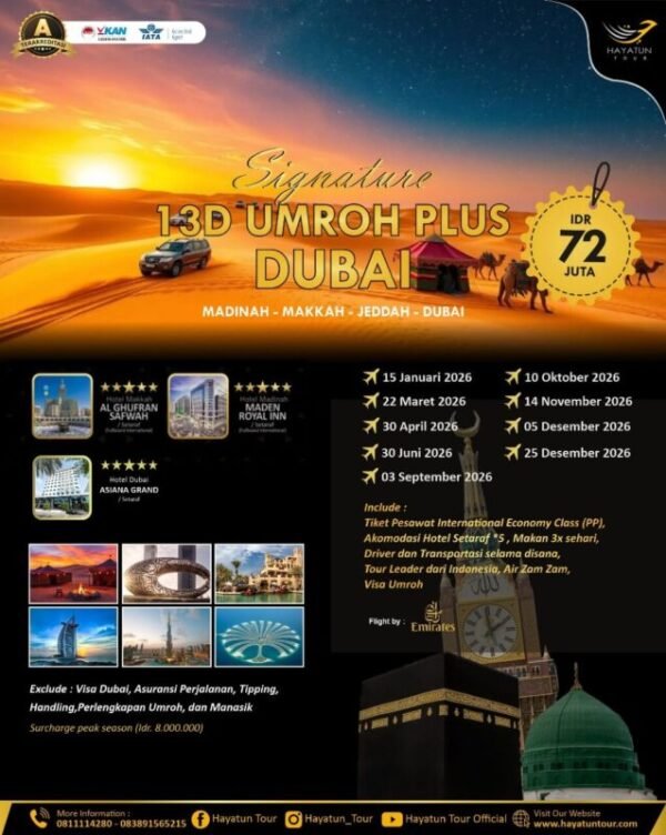 13D Umroh plus Dubai Signature