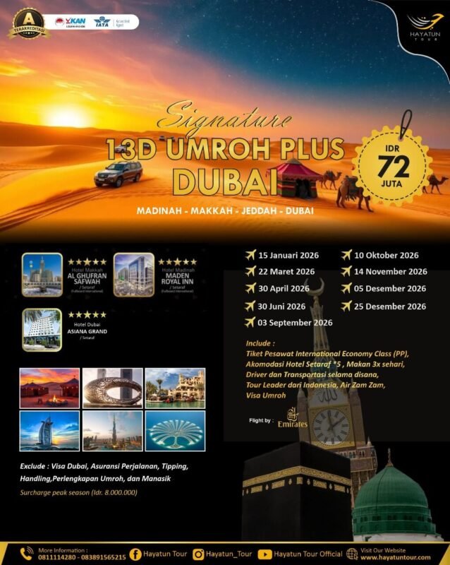 13D Umroh plus Dubai Signature