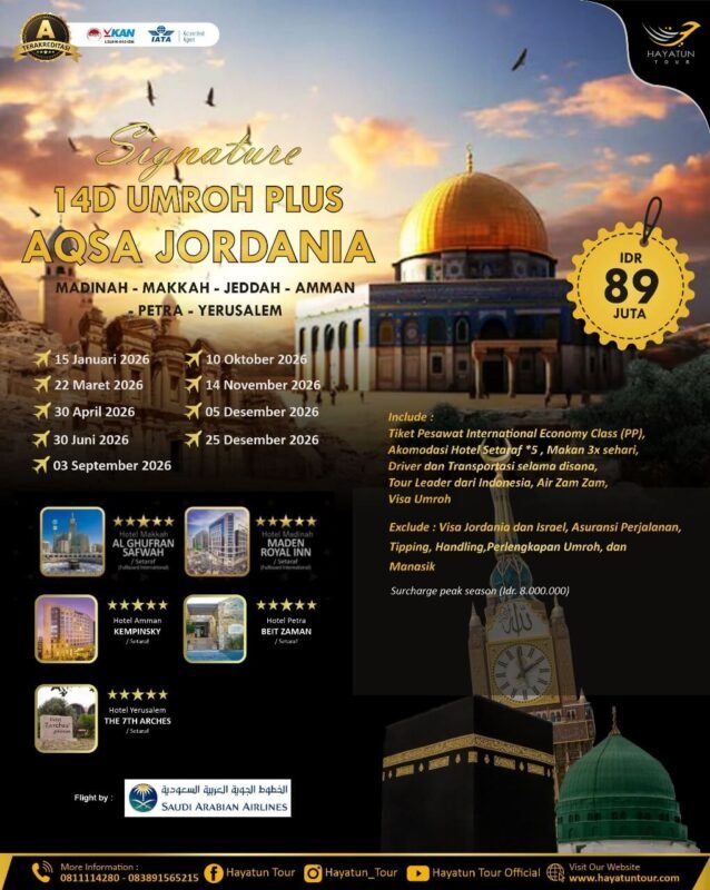 14D Umroh plus Aqso Jordania