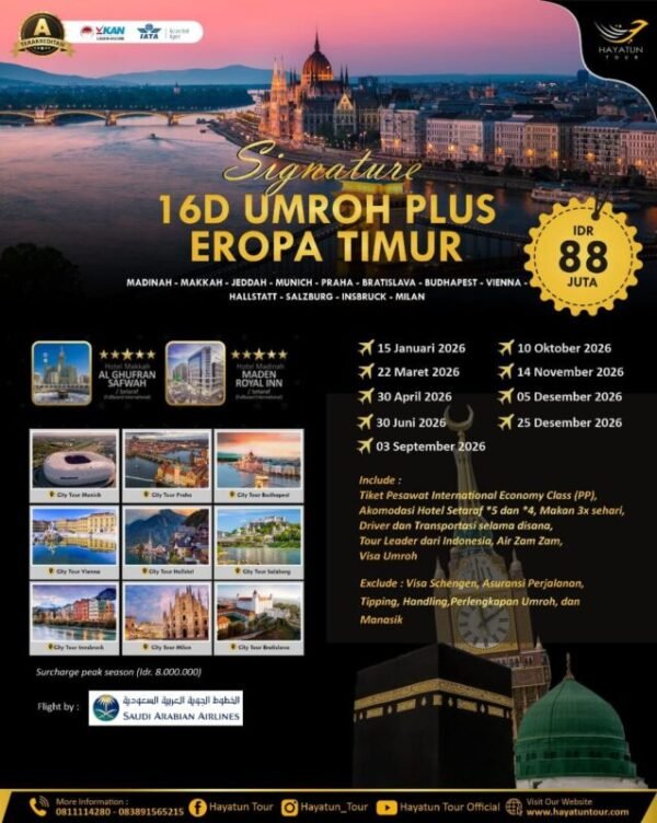 16D Umroh plus eropa timur