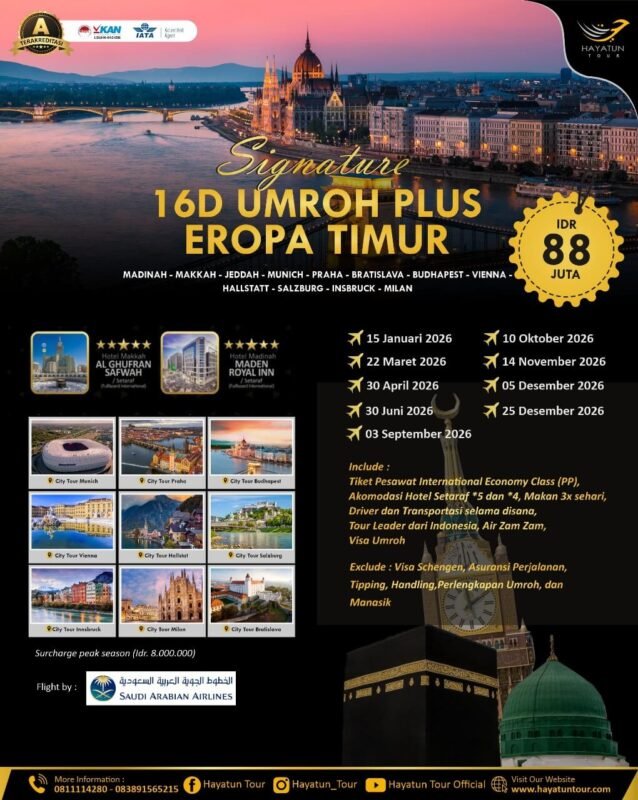 16D Umroh plus eropa timur