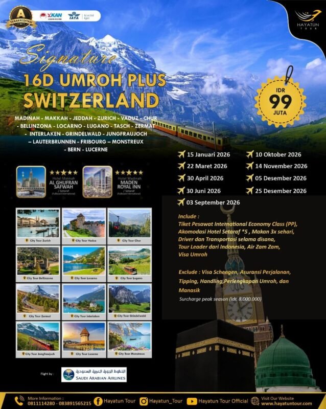 16D Umroh plus switzerland Signature